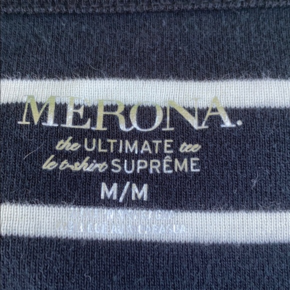 Merona Black and White Striped Tee - Picture 3 of 4